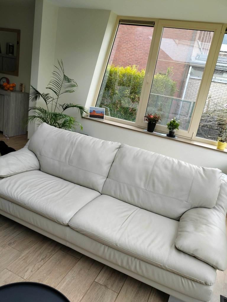 lederen sofa, Ophalen, Gebruikt, Driepersoons, Rechte bank