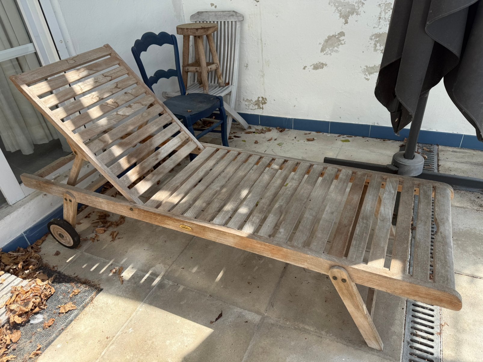 Teak ligzetel, Ophalen, Zo goed als nieuw