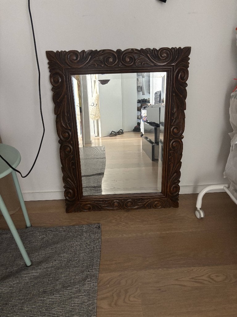 prachtige houten spiegel, Ophalen, Rechthoekig, 50 tot 100 cm, Minder dan 100 cm