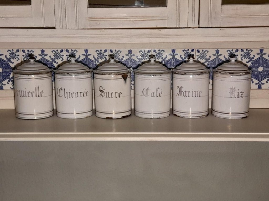 6 geëmailleerde kruidenpotjes, Ophalen