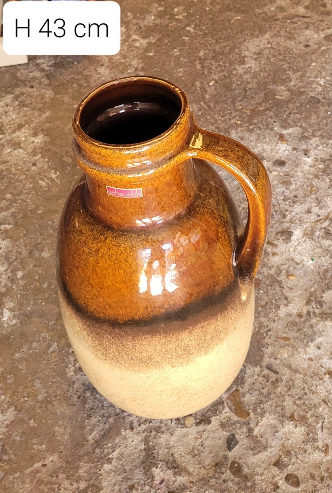 vase de sol, Allemagne de l'Ouest, H 43 cm, Antiquités & Art, Antiquités | Céramique & Poterie, Enlèvement