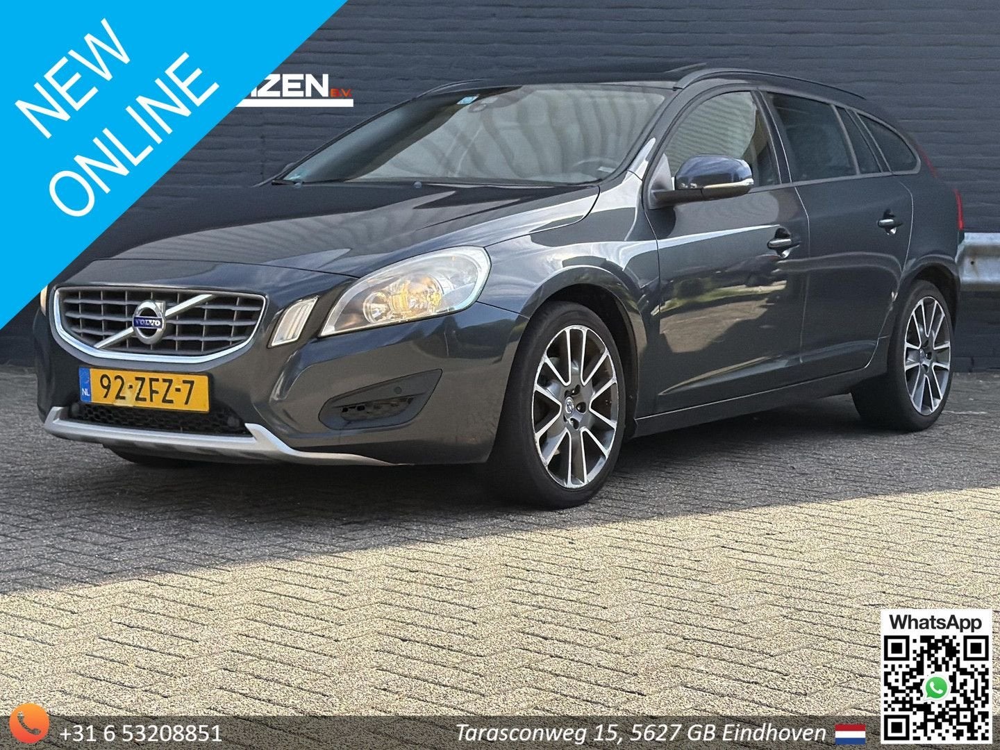 Volvo V60 2.0 D4 Kinetic | Schuif/Kanteldak | Leder | Cruise, Argent ou Gris, Achat, Entreprise, 149 g/km