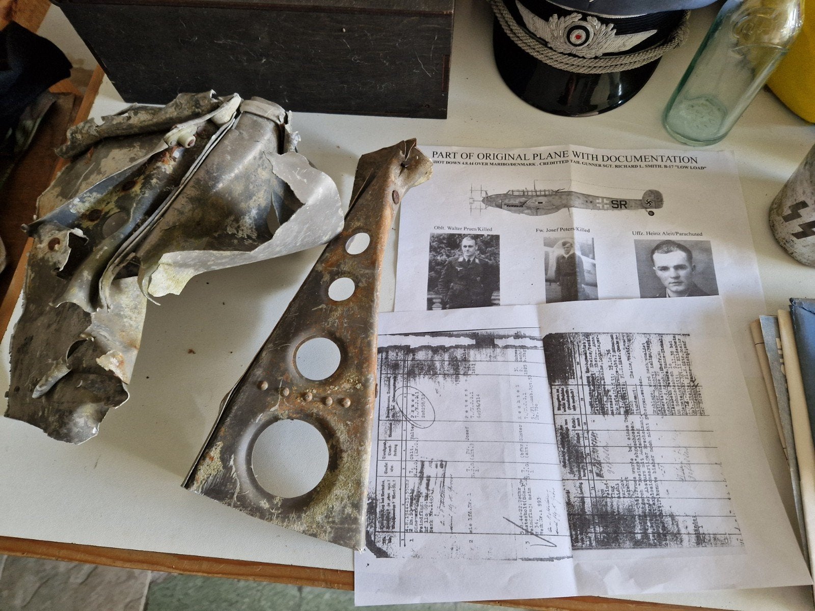 ww2 Onderdelen duits vliegtuig zie beschrijving, Verzamelen, Ophalen of Verzenden