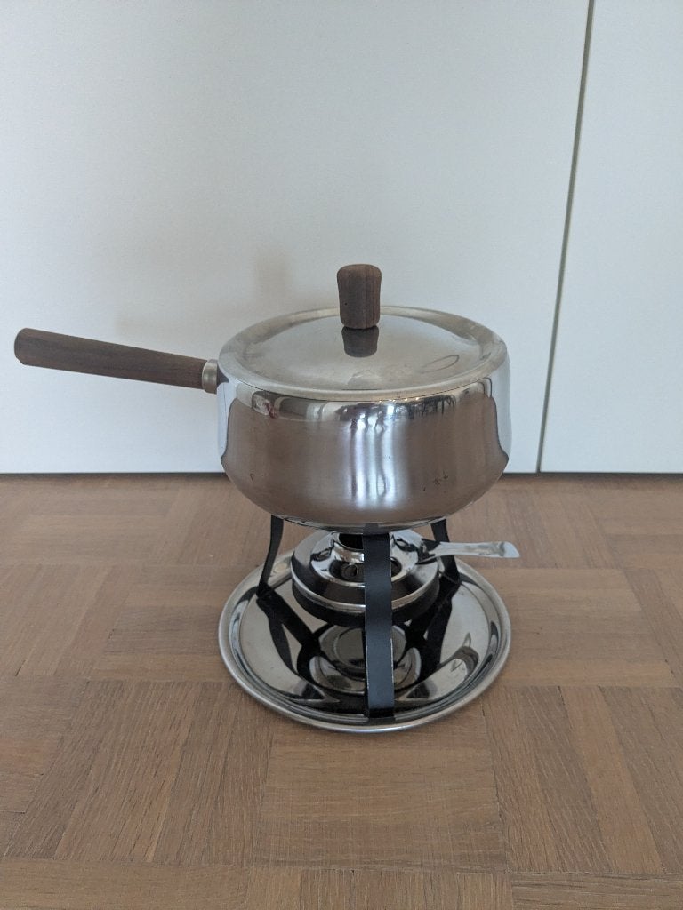 Vintage 70ies fondue set, Ophalen of Verzenden, Zo goed als nieuw, Brander, Fondueset