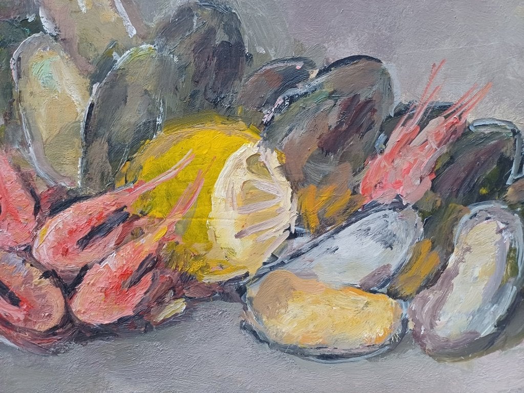Kleine stillevens M.VAN DEN BEMPT     24X30, Doek, Stilleven, Impressionistisch, Ophalen of Verzenden