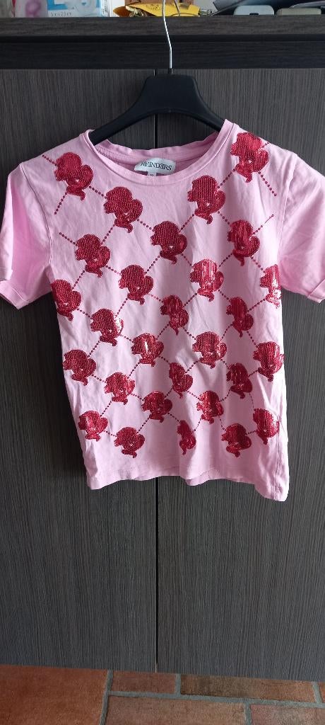 roze T-shirt met pailletten Reinders maat 152, Reinders, Meisje, Ophalen of Verzenden, Zo goed als nieuw
