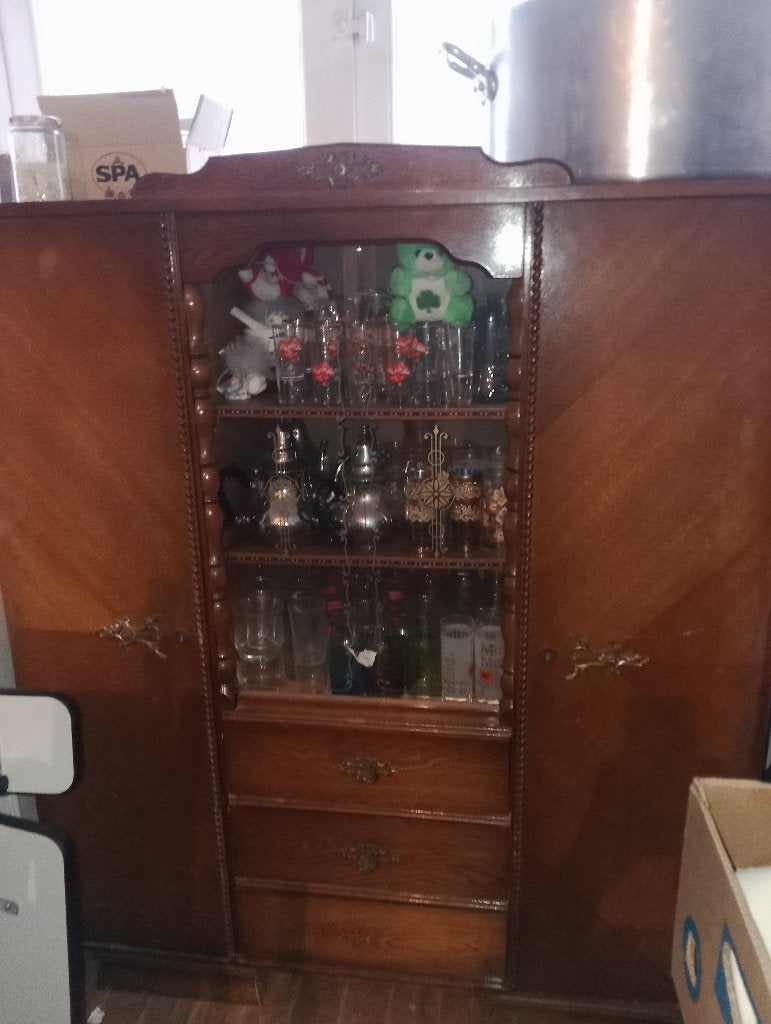 VITRINE ARMOIRE CHENE, 100 à 150 cm, Utilisé, Chêne, Avec tiroir(s)