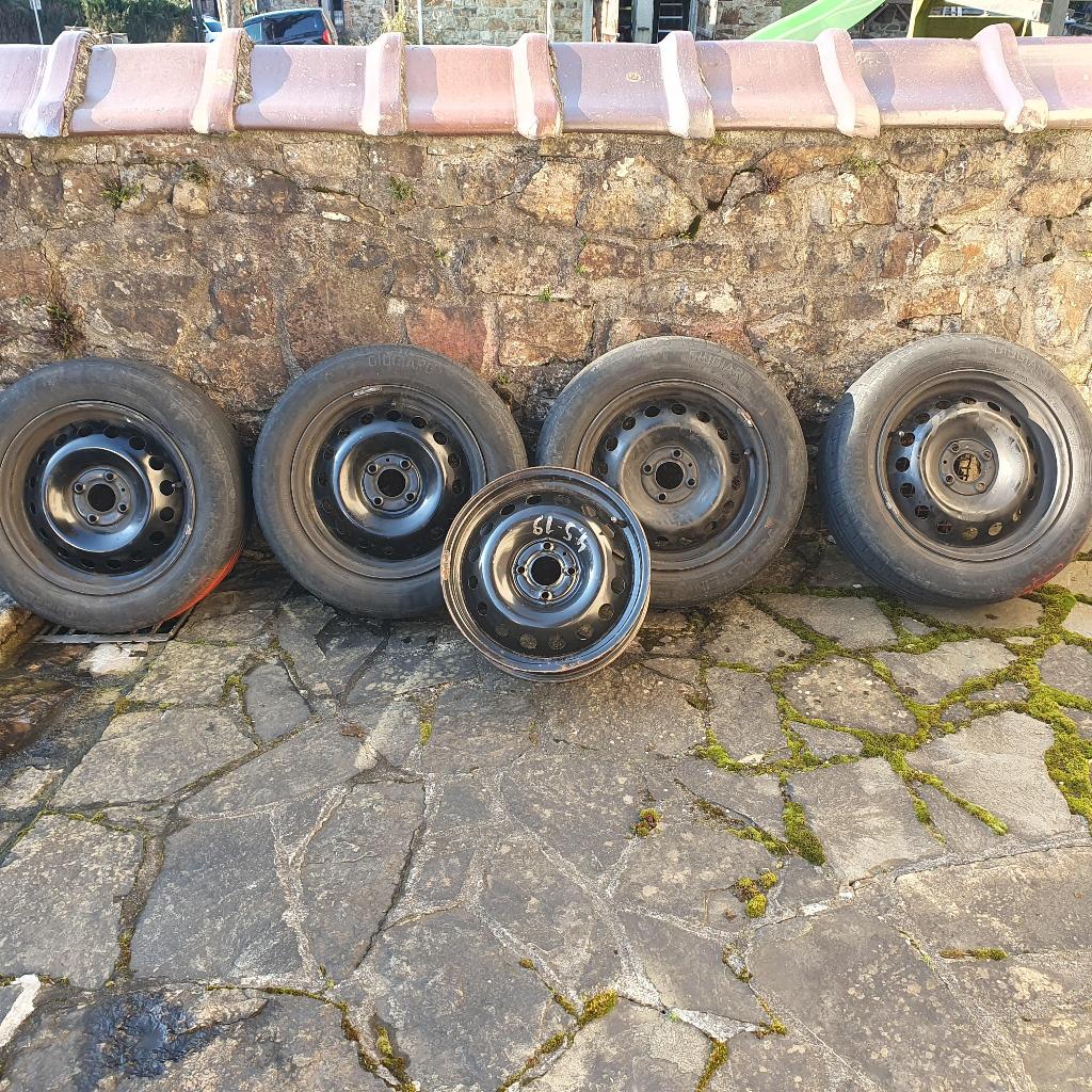 4 jantes 6Jx15H2, 4 trous déport50 avec pneus été 185/60 R15, Autos : Pièces & Accessoires, Pneus & Jantes, Pneus et Jantes, Pneus été