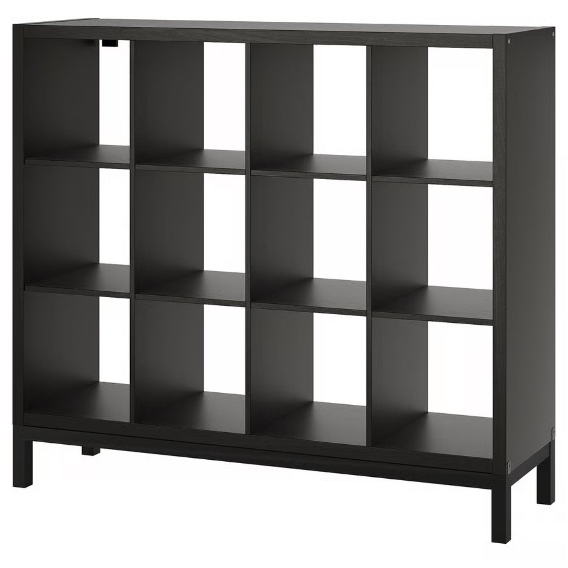 Ikea KALLAX Stellingkast incl. onderframe, zwartbruin/zwart, Huis en Inrichting, Ophalen, Met plank(en), 100 tot 150 cm, Zo goed als nieuw