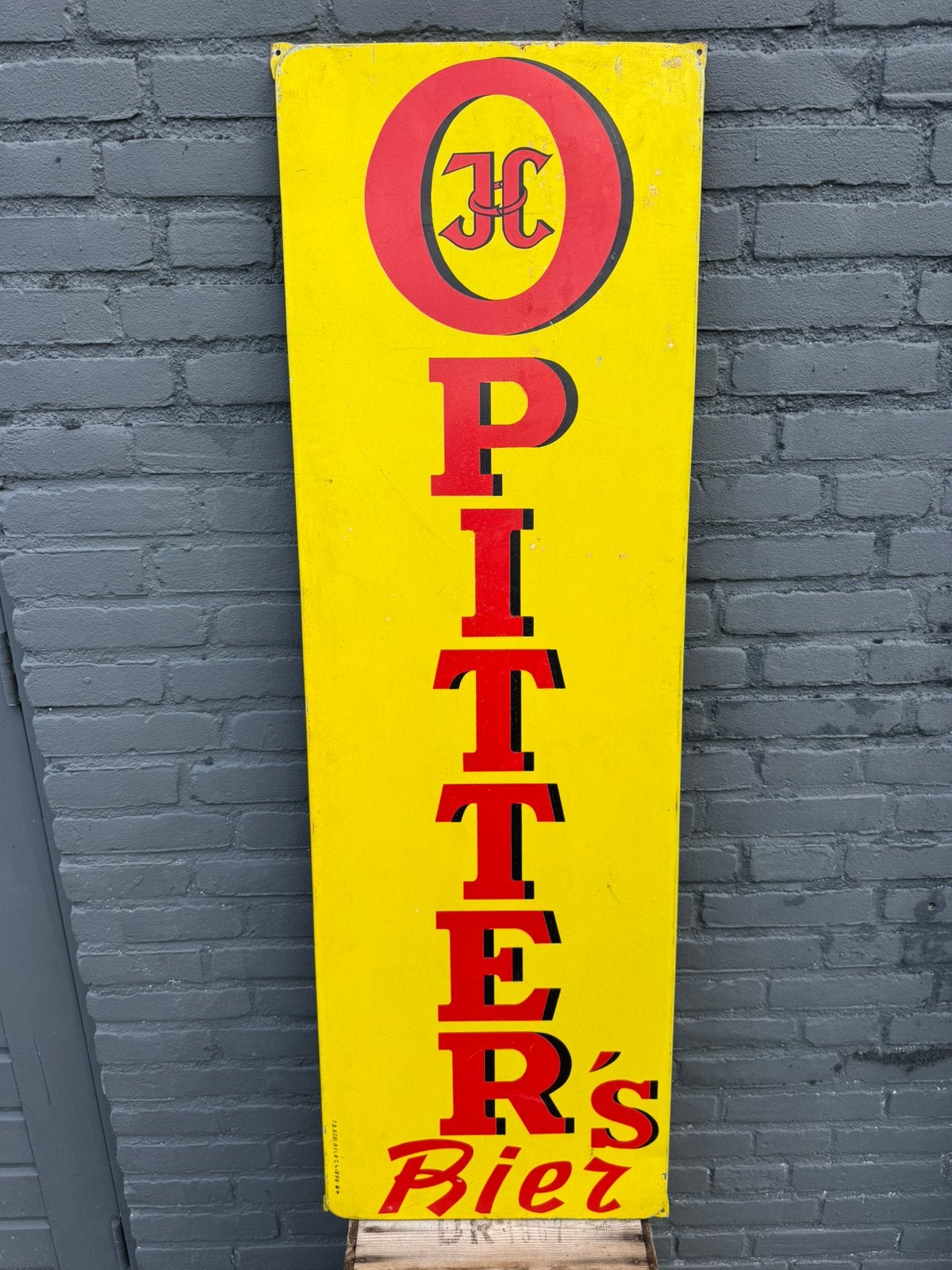 OPitter’s Pils oud reclamebord 1964, Reclamebord, Gebruikt, ., Ophalen of Verzenden