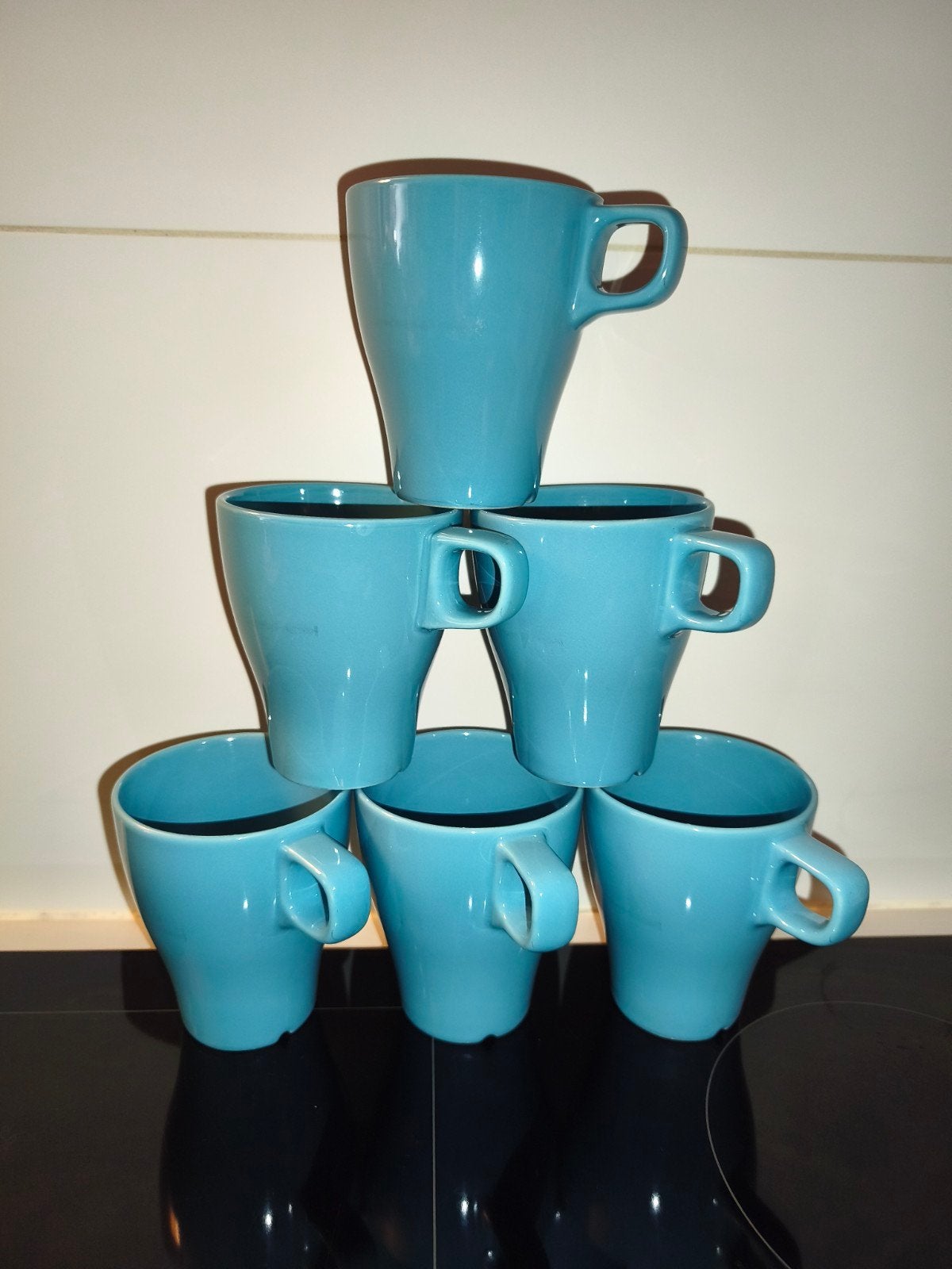Ensemble de 6 nouvelles mugs/tasses IKEA Färgrik — Turquoise, Enlèvement, Bleu