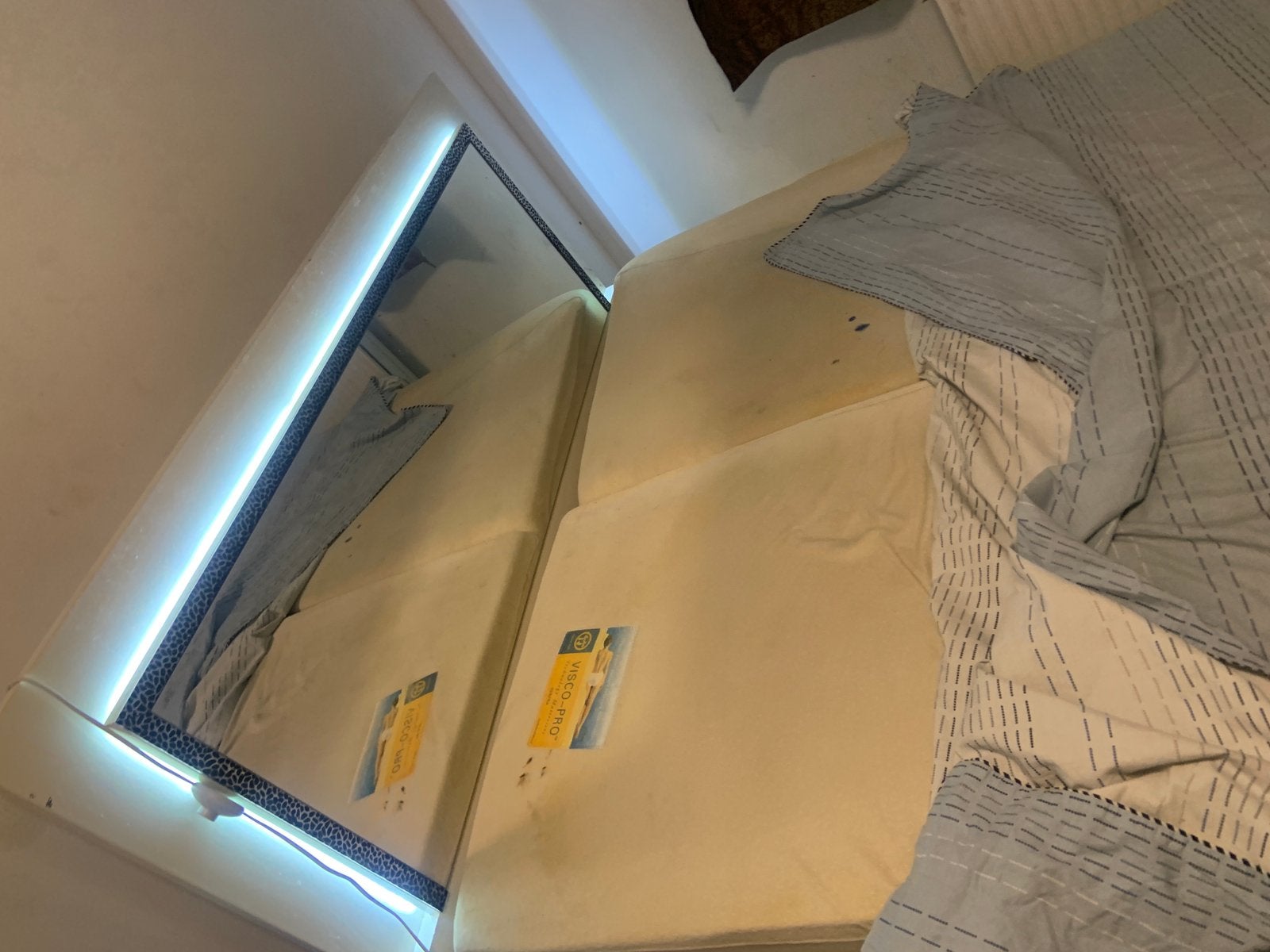 Tweepersoonsbed, Ophalen, Gebruikt, Wit, Steigerhout