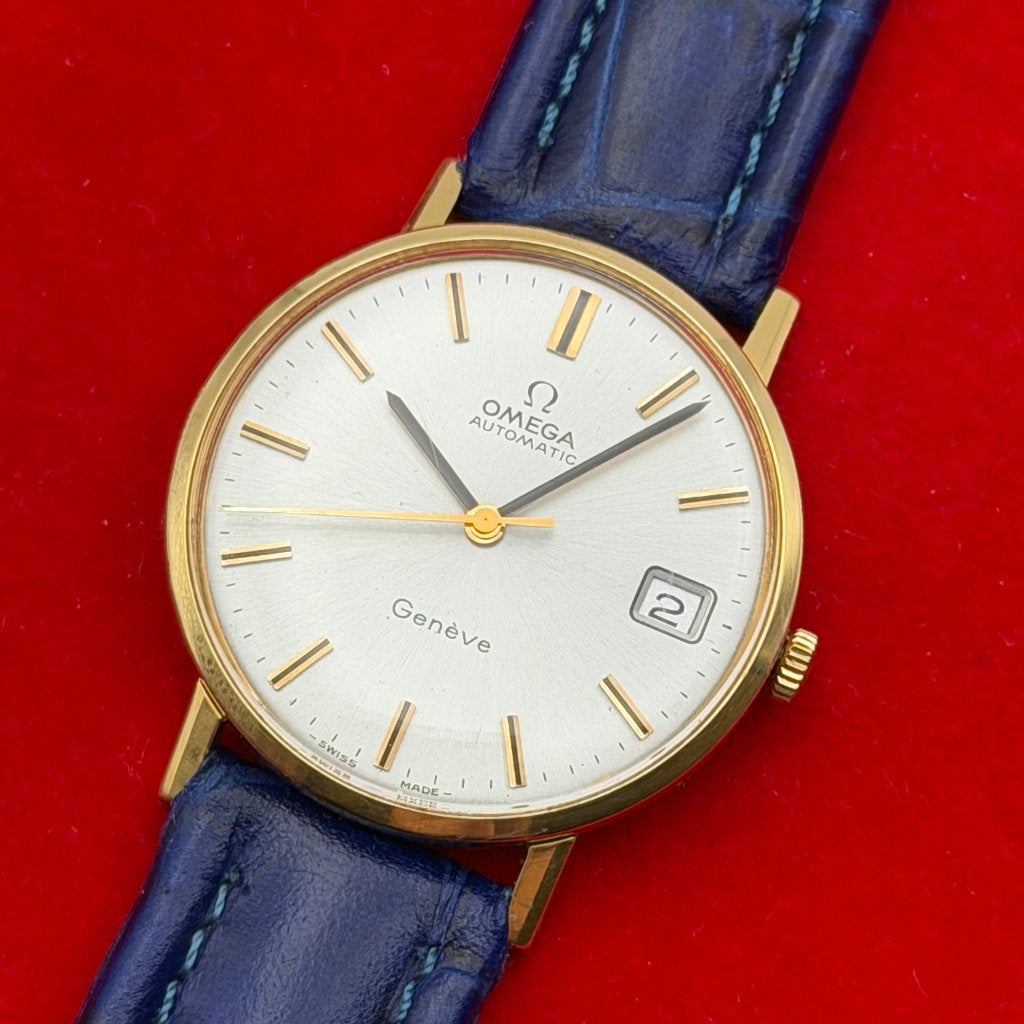 Omega Genève date 18kt goud - Automatic - 35mm, Met bandje, Polshorloge, Omega, Goud