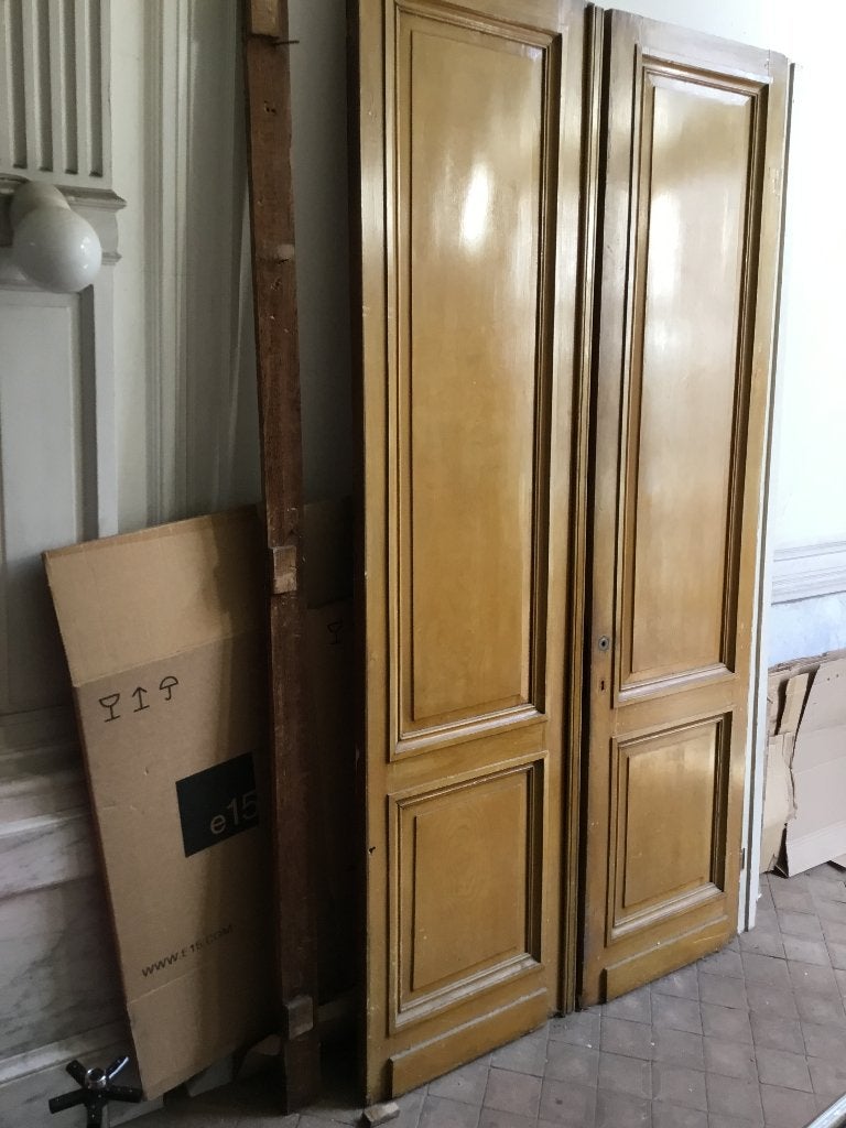 antieke dubbelvleugelige hoge deur van 1900, Doe-het-zelf en Bouw, Deuren en Vliegenramen, Ophalen, Gebruikt, Binnendeur, Metaal