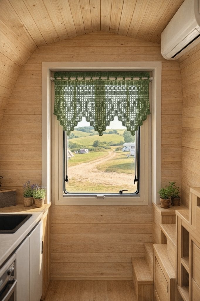 rideau coeurs au crochet, Huis en Inrichting, Keuken | Textiel, Nieuw, Textiel overig, Groen, Overige merken