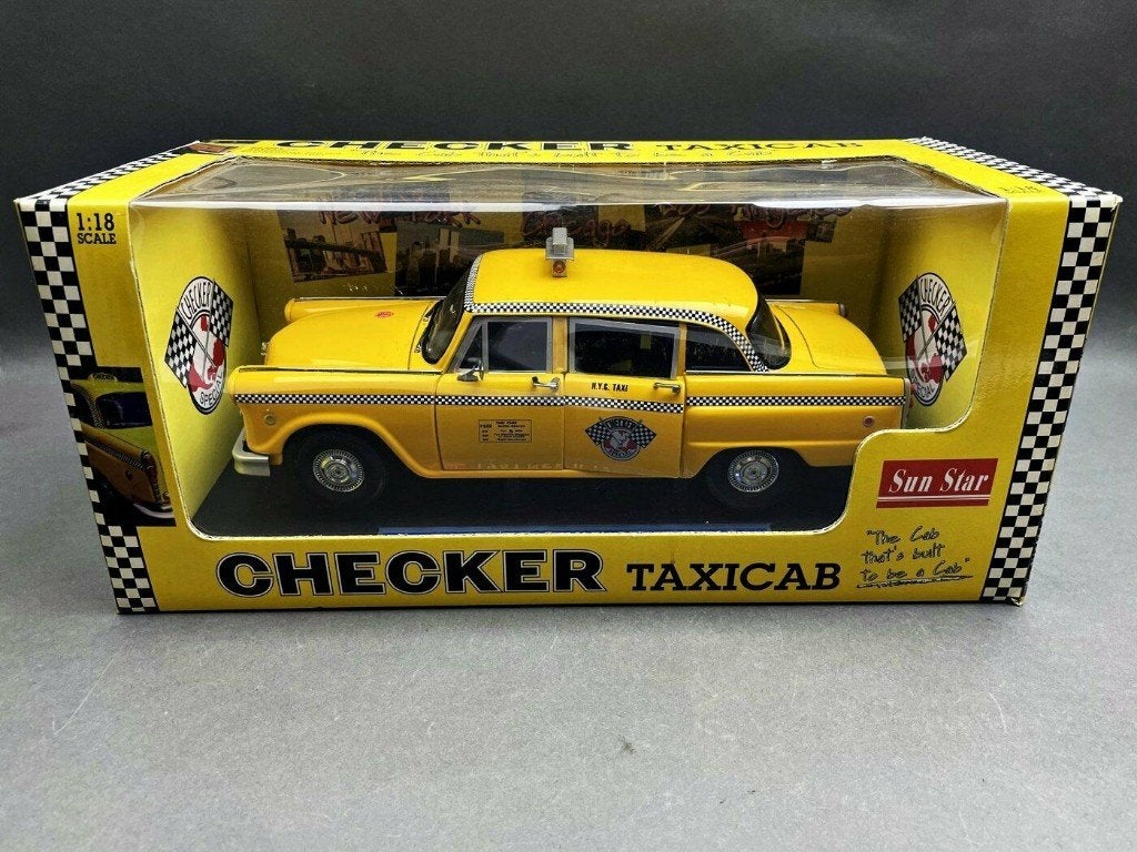 Rare CHECKER New York Taxi Cab 1981 1/18 SUN STAR NEUF+BOITE, Enlèvement ou Envoi, Neuf, Voiture, Sun Star