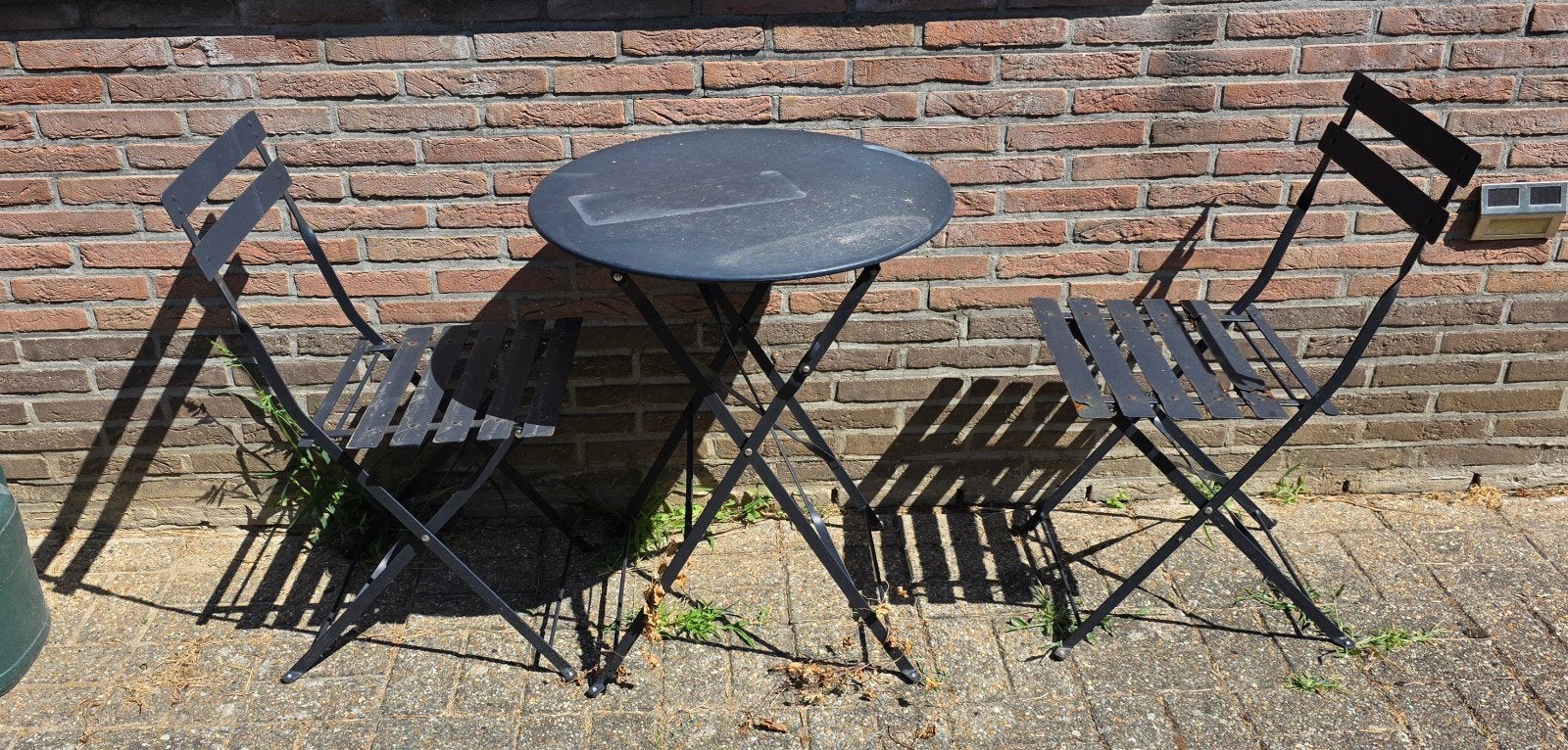 table et 2 chaises de jardin à restaurer, Jardin & Terrasse, Enlèvement, Utilisé, Autres matériaux, Sets de jardin