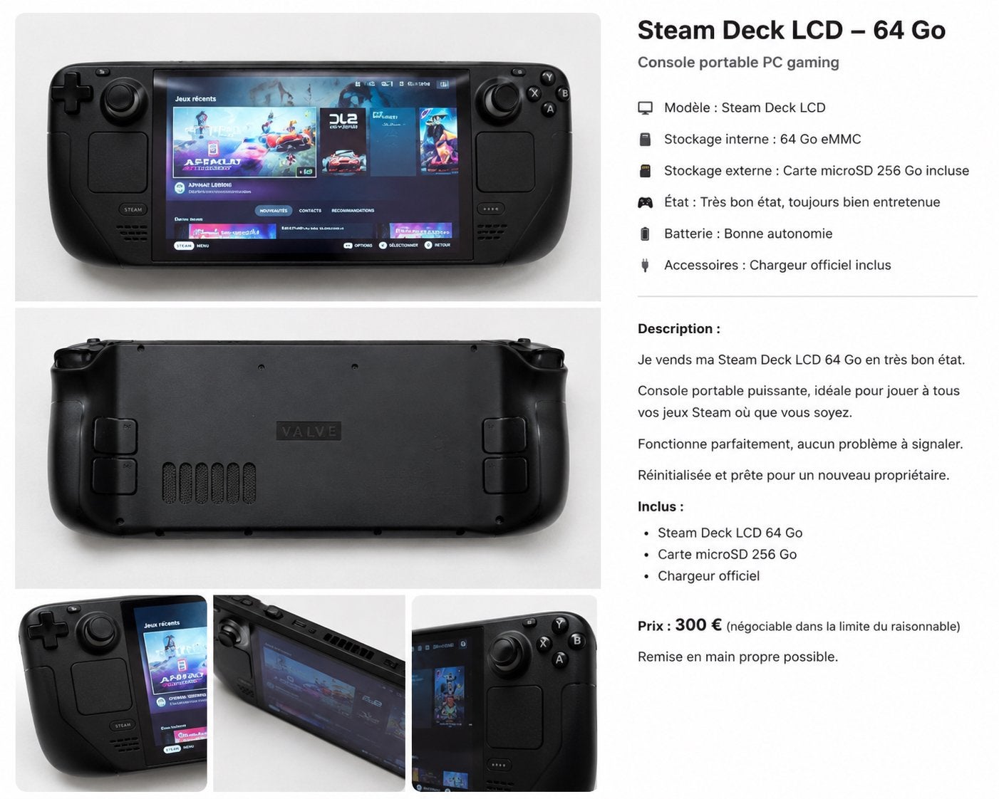 64 GB Steam Deck LCD-scherm, Games en Spelcomputers, Games | Pc, Ophalen of Verzenden
