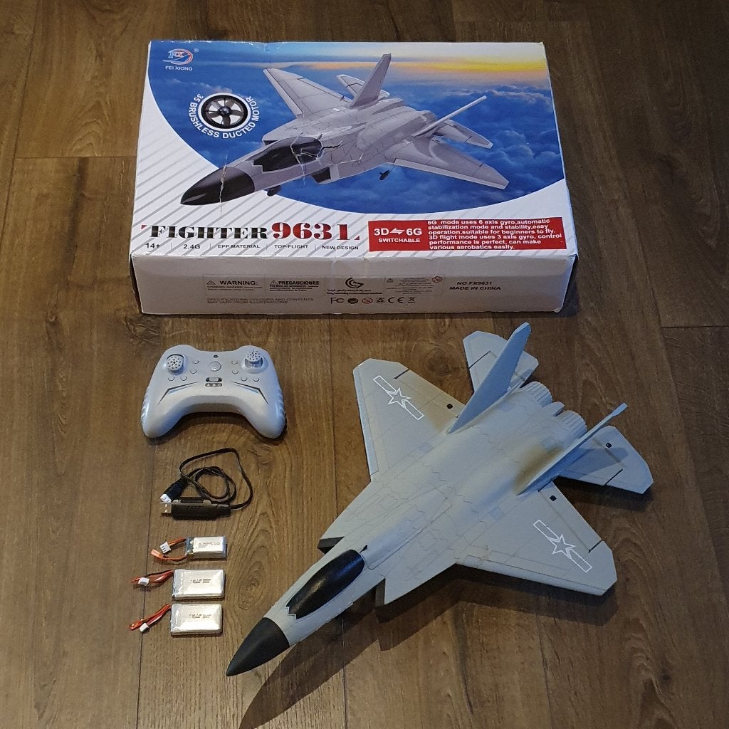 FX9631 J-35 RC EDF Jet + 3 lipo batterijen, Ophalen of Verzenden, Gebruikt, Elektro