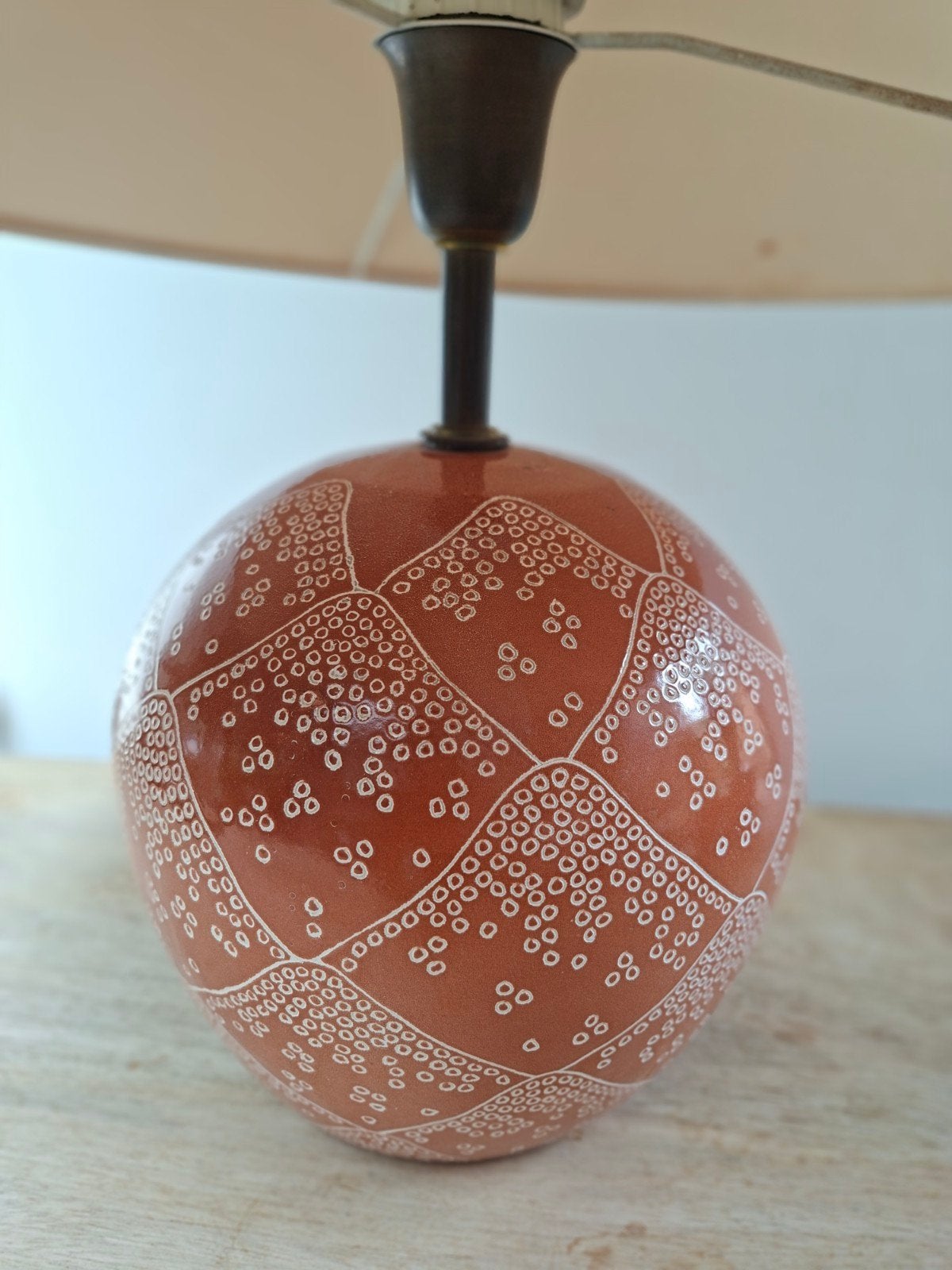 Vintage Italiaanse Maiolica tafellamp, handbeschilderd keram, Huis en Inrichting, Lampen | Tafellampen, Ophalen