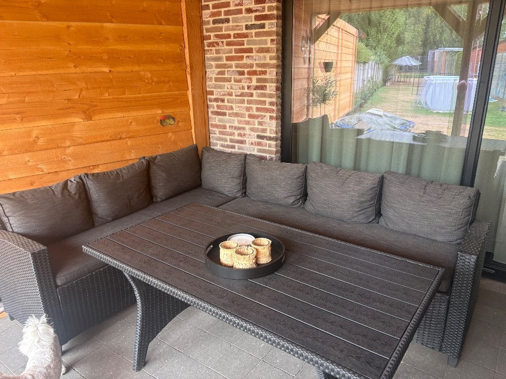 Loungeset met tafel antraciet, Tuin en Terras, Ophalen, Zo goed als nieuw, Bank, Loungeset