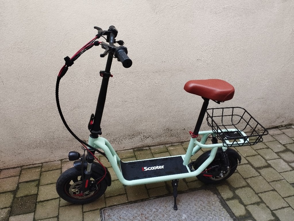Iscooter i12 pliable avec selle et panier, Enlèvement, Comme neuf, Step électrique (E-scooter), Iscooter