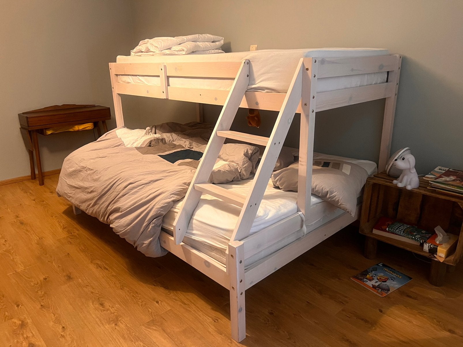Stapelbed met dubbel bed, Huis en Inrichting, Slaapkamer | Complete slaapkamers, Ophalen, Zo goed als nieuw, Tweepersoons
