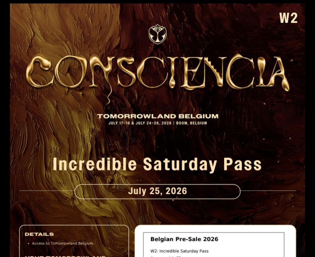 TOMORROWLAND TICKET - 25/07, Tickets en Kaartjes, Eén persoon