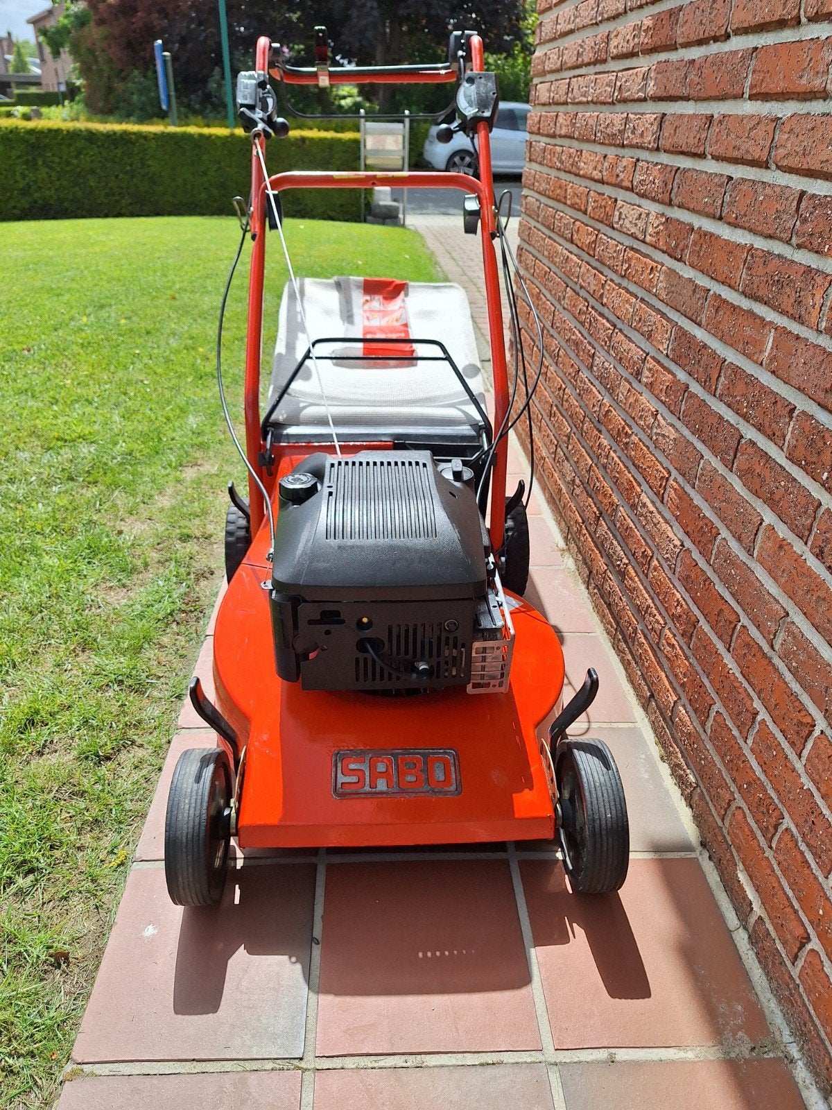 Sabo benzine grasmaaier, Tuin en Terras, Cirkelmaaier, Versnellingen, Ophalen of Verzenden, Zo goed als nieuw
