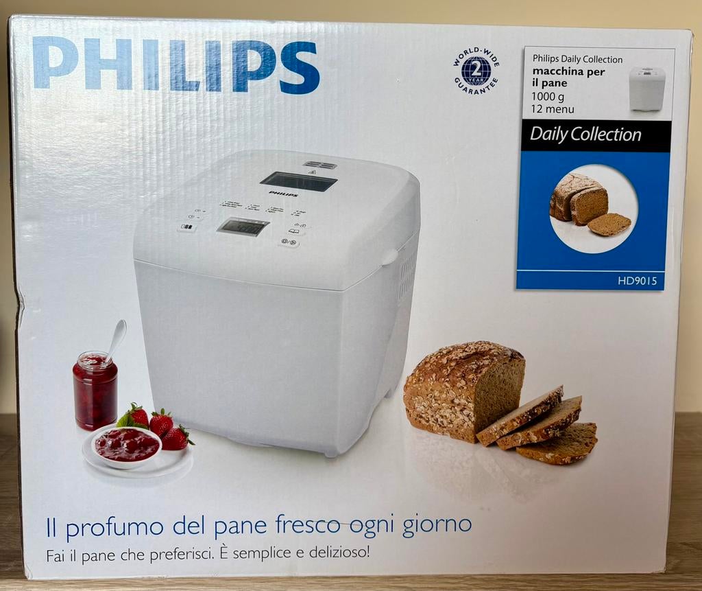 Nieuwe broodbakmachine van Philips, Elektronische apparatuur, 800 tot 1200 gram deeg, Nieuw, Kijkvenster, Ophalen