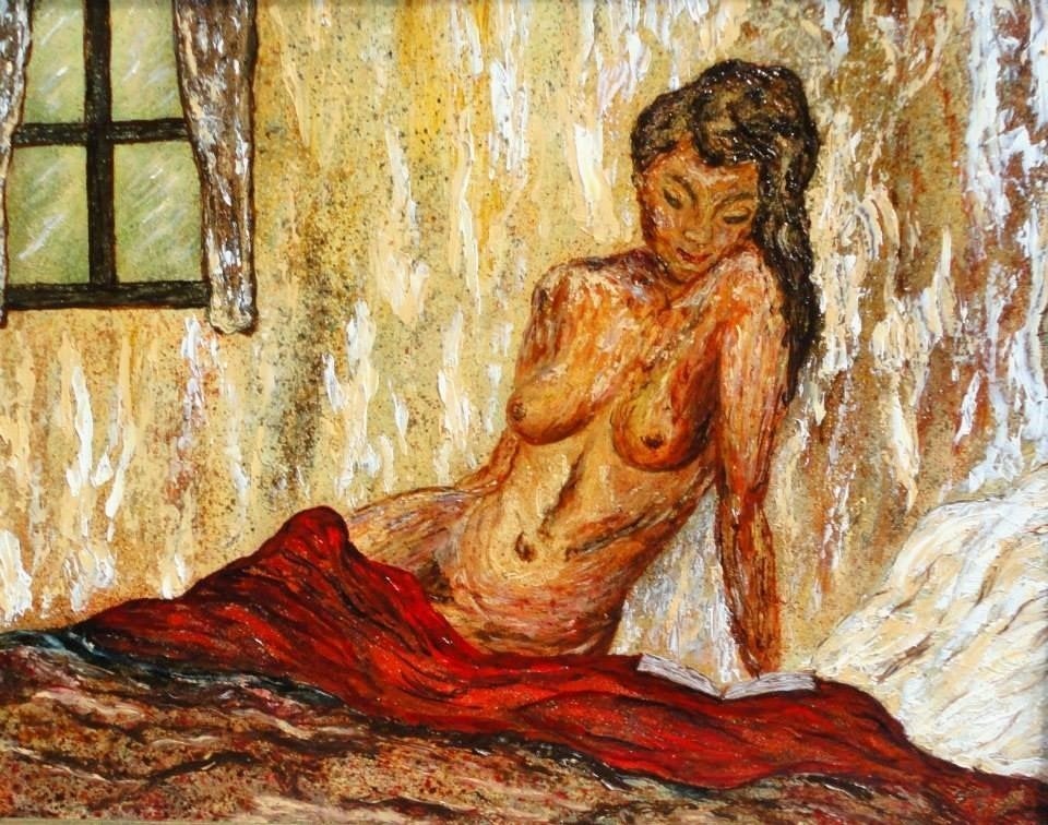 Intieme rust., Antiquités & Art, Autres sujets, Panneau, Expressionniste, Enlèvement