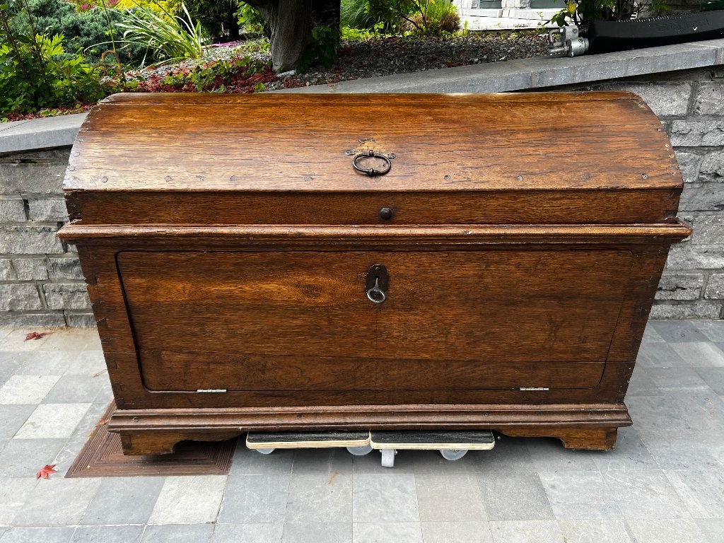 Coffre en bois vintage, 100 à 150 cm, 75 cm ou plus, Enlèvement, Utilisé