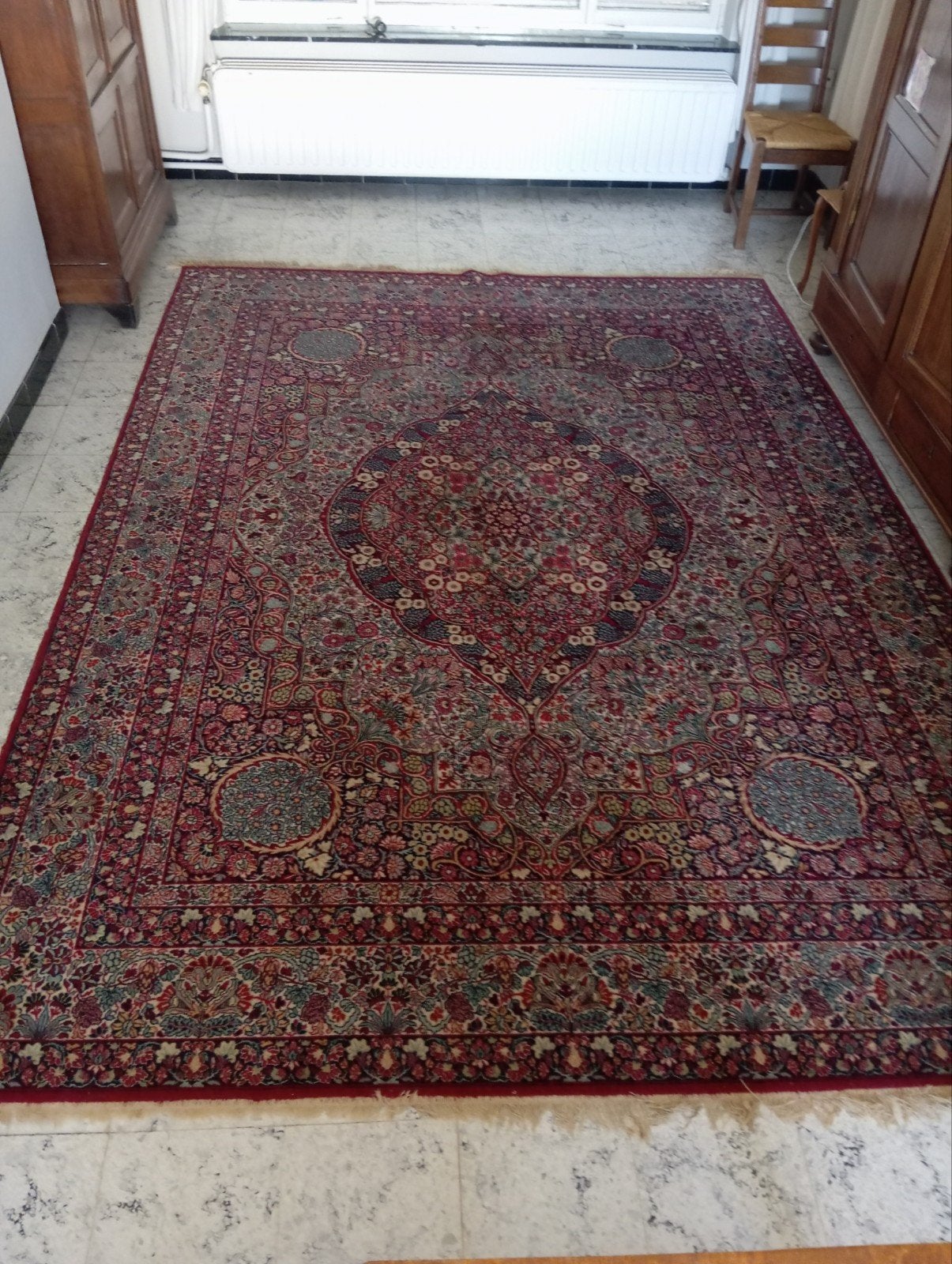 Oosters vloerkleed „Tabris Super” 100% wol, Huis en Inrichting, Stoffering | Tapijten en Vloerkleden, Rood