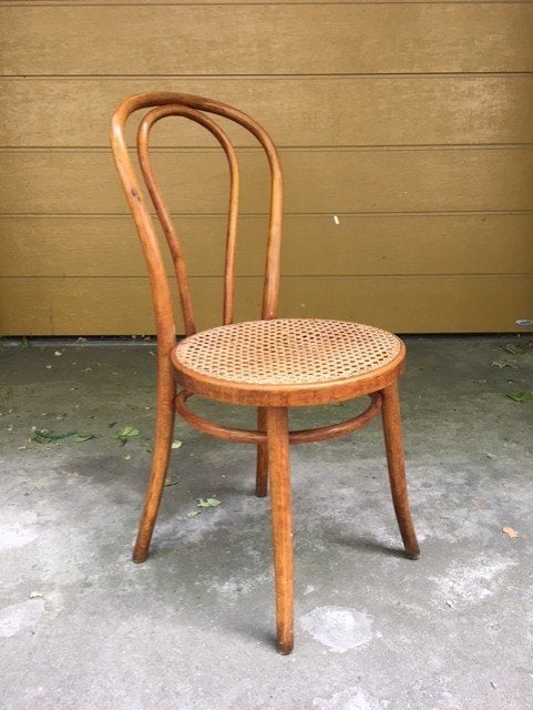 Thonet (?) gebogen houten stoel model 18, Huis en Inrichting, Ophalen, Gebruikt, Overige kleuren, Jugendstil
