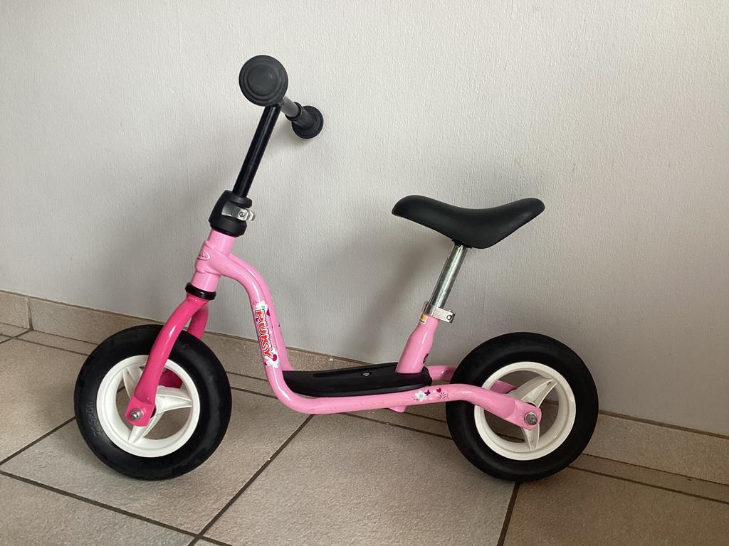 Draisienne rose et blanc de marque Puky, Ophalen, Zo goed als nieuw