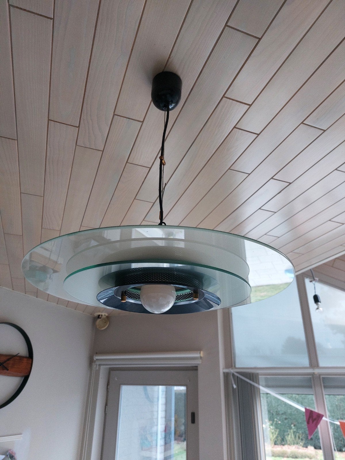 Glazen hanglamp, Ophalen, Gebruikt, Glas