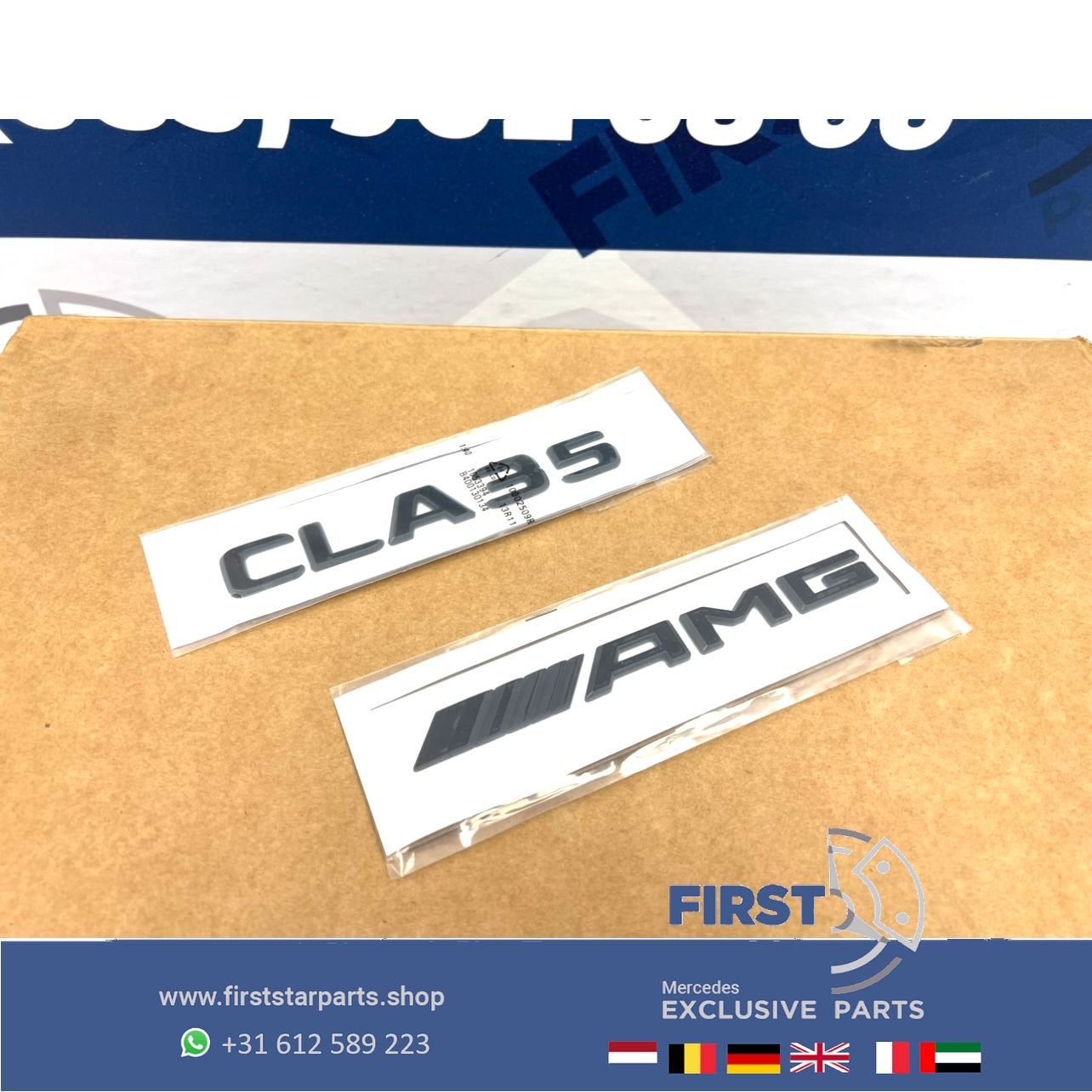 W118 CLA35 AMG LOGO SET ZWART emblemen CLA 35 Klasse 2018-20