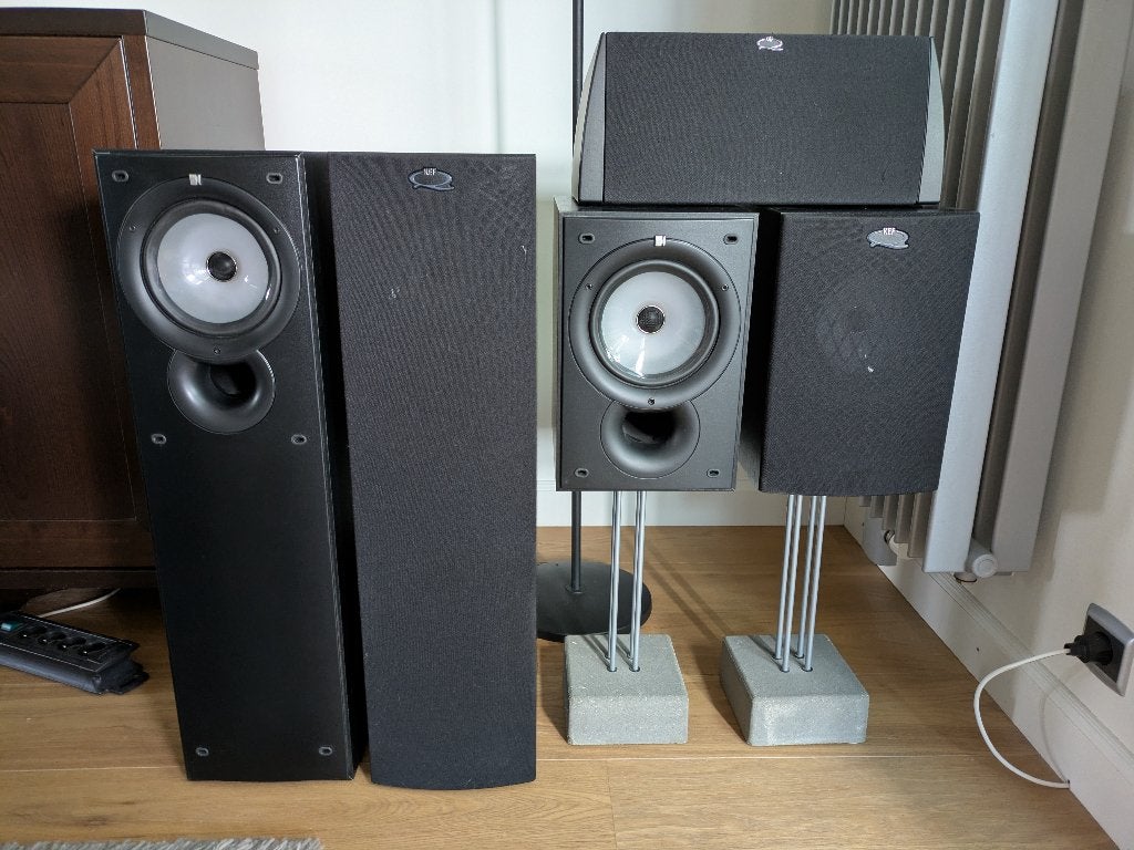 KEF UNI-Q Surroundset, Gebruikt, 60 tot 120 watt, Surroundset zonder subwoofer, Ophalen