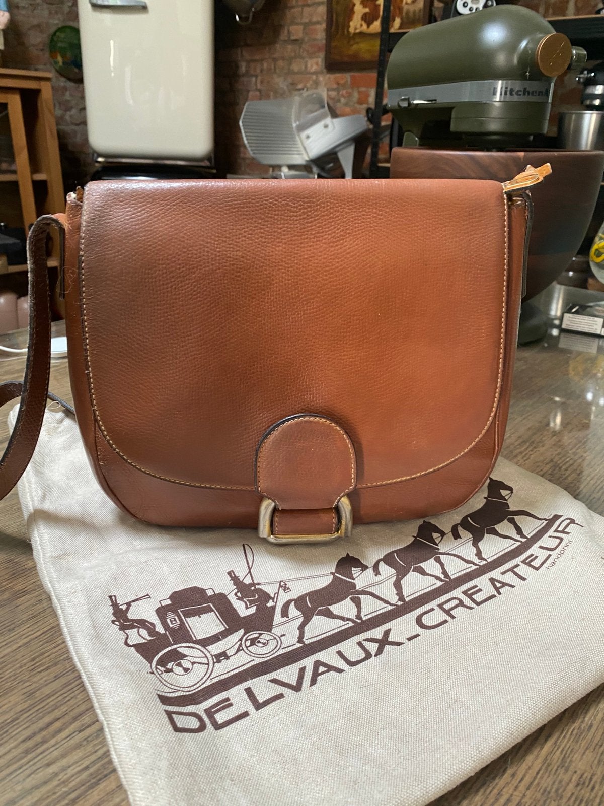 delvaux handtas, Handtassen en Accessoires, Tassen | Damestassen, Ophalen of Verzenden, Gebruikt, Bruin, Handtas