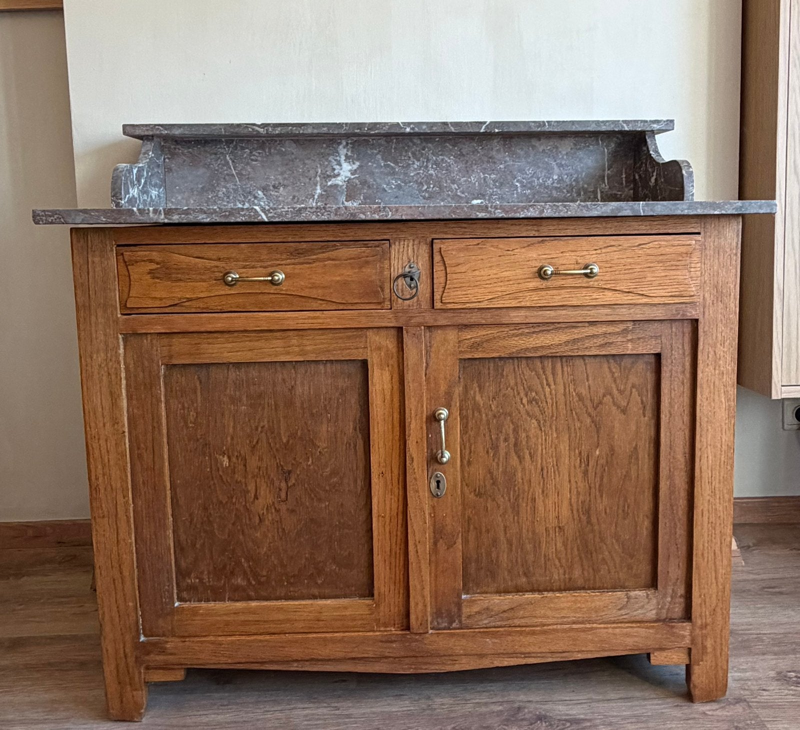 Commode met marmer blad-perfecte staat, 25 à 50 cm, Comme neuf, 100 à 150 cm, Enlèvement