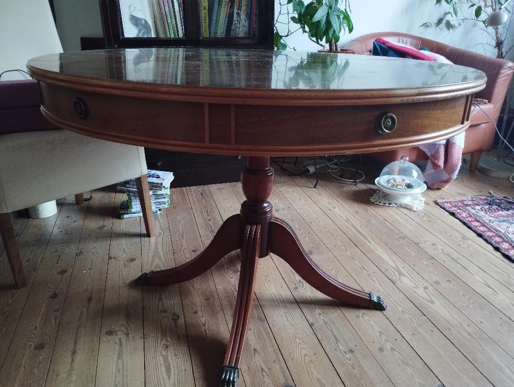 Table ronde en acajou, Maison & Meubles, Tables | Tables à manger, 100 à 150 cm, Cinq personnes ou plus, Rond, Enlèvement