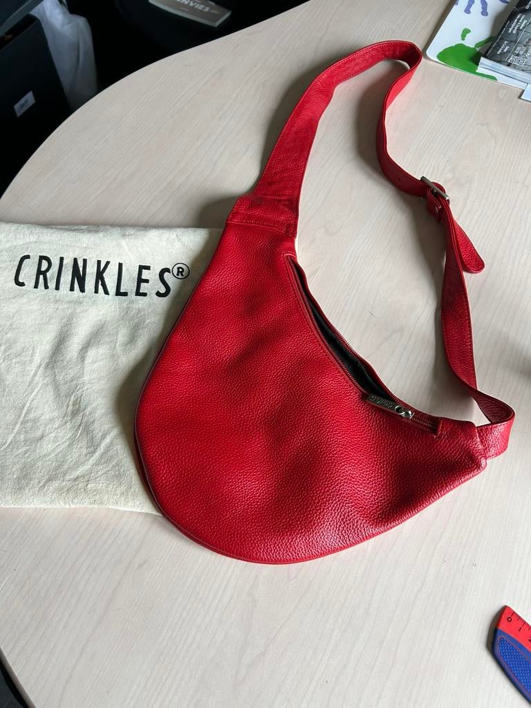 Sac crinkles, Handtassen en Accessoires, Ophalen of Verzenden, Zo goed als nieuw, Rood