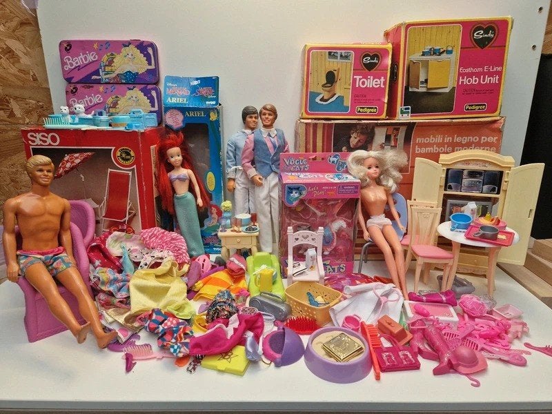 Groot Vintage Barbie & Sindy Lot (Tyco, Ken, Pedigree,), Enlèvement ou Envoi, Utilisé, Barbie