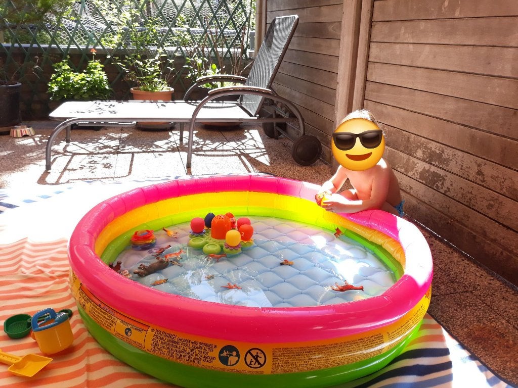 Piscine bébé gonflable, Tuin en Terras, Zwembaden, Ophalen, Gebruikt, Rond, Opblaaszwembad