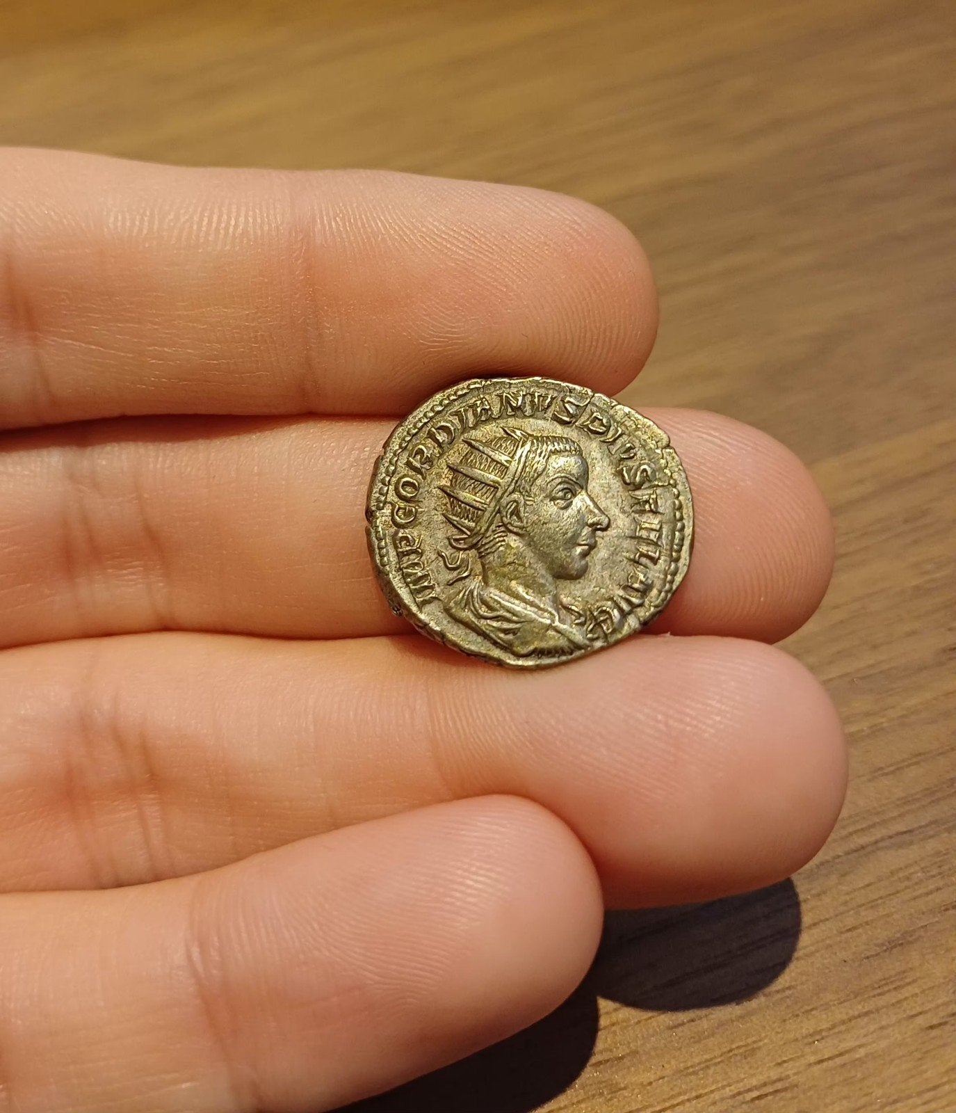 prachtige Gordianus Antoninianus. Jupiter op keerzijde, Postzegels en Munten, Ophalen of Verzenden