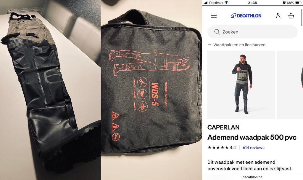 Caperlan 500 ademend waadpak xl, Ophalen, Zo goed als nieuw