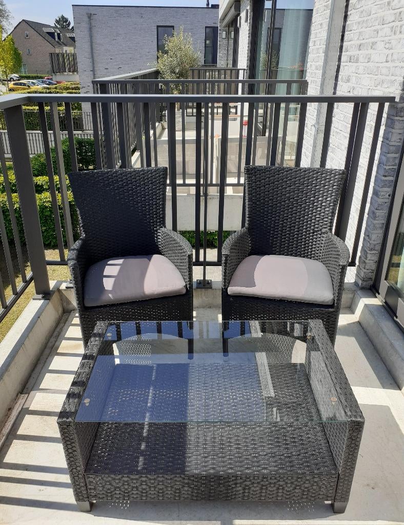 Loungeset terras, Tuin en Terras, Gebruikt, Bijzettafel, Rotan, Loungeset