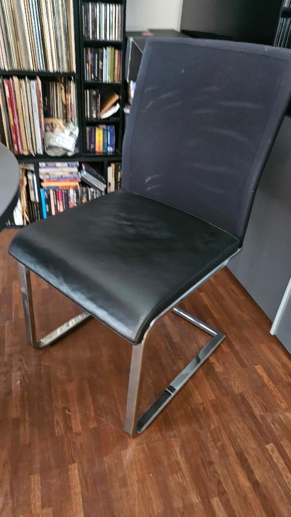 4 design KETTNAKER lederen Alu stoelen, Ophalen, Zwart, Design duits, Leer
