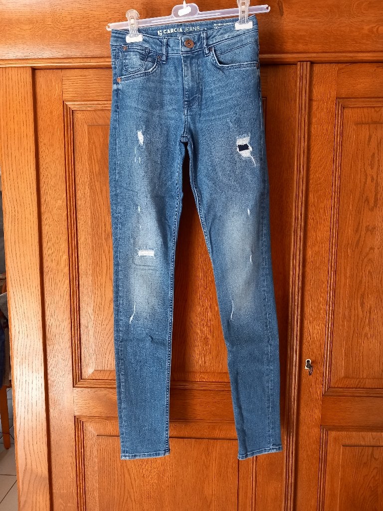 GARCIA - Jeans met 5 zakken - maat: 170 cm, Verzenden, Zo goed als nieuw, Blauw, Garcia + Jack &Jones