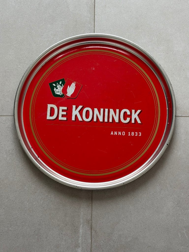 De Koninck metalen dienblad / bierplateau – 40 cm, Verzamelen, Biermerken, Ophalen of Verzenden, Gebruikt, Reclamebord, Plaat of Schild